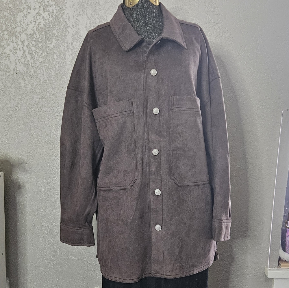 Truth by Republic faux leather button up large - Picture 1 of 6